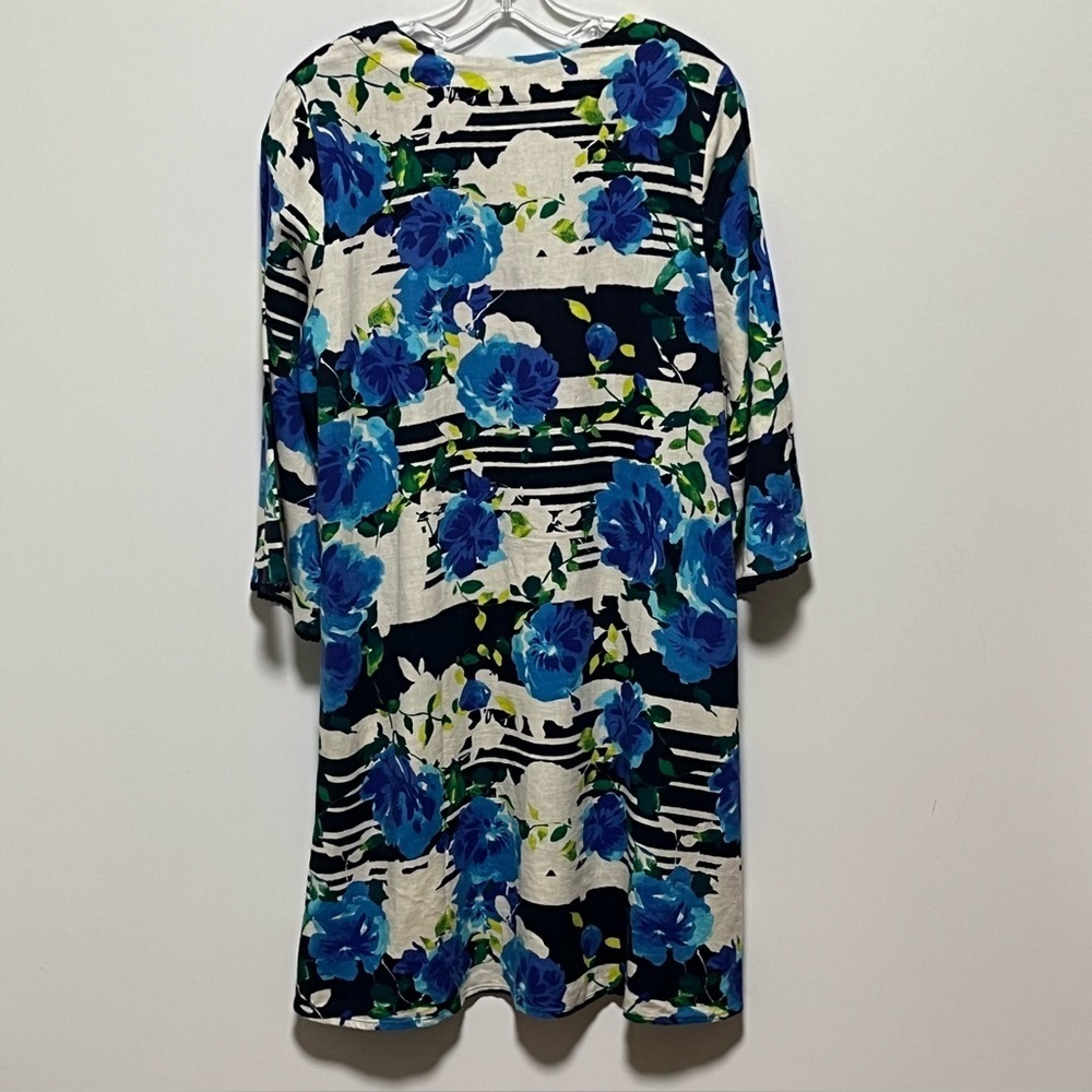 Isaac Mizrahi Live Women’s Cobblestone
Floral Linen Blend Stretch A-Line Dress - Picture 5 of 13
